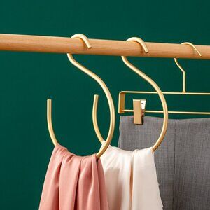 Multi-Function Belt, Tie & Scarf Hook Hanger - Gold